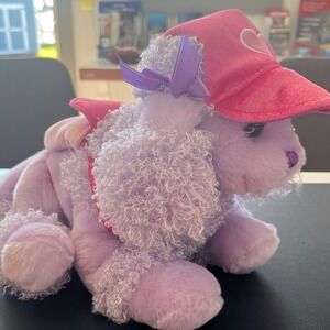 Purple Poodle Plush Toy with Pink Hat & "Hug Me"‎ Pocket Stuffed Animal